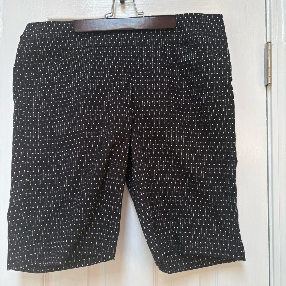 Chico's Polka Dot Black and White Bermudas